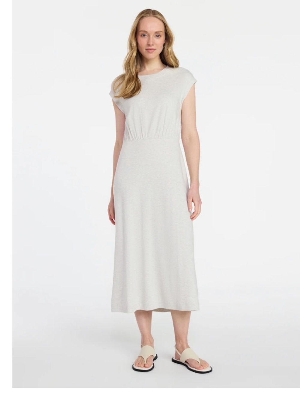 Time and Tru Women’s LT Oatmeal Heather Midi Dress Size XXL NWT - Picture 2 of 6
